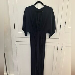 Small, navy Reformation wrap dress